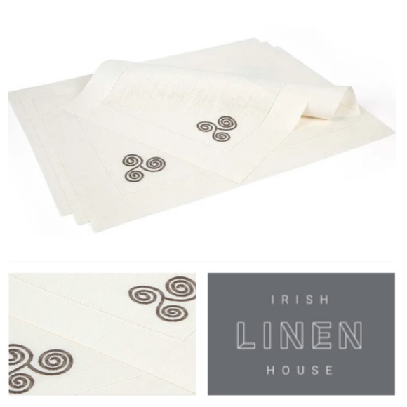 NEW!Irish Linen House Uisce Placemats Hemstitched